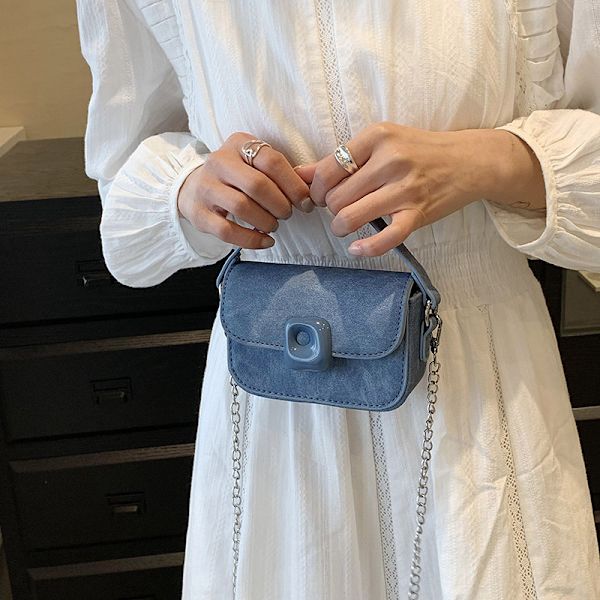 High-end lille taske trendy all-match taske niche mode denim blue large