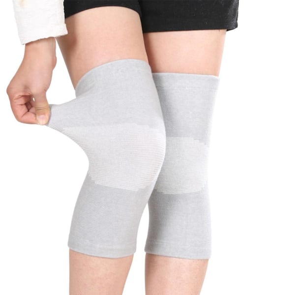 Premium knæbøjle med justerbar patellastabilisator til vægtløftning og motionstræning - Dobbelt sidestøtte, fugttransporterende stof (grå L)