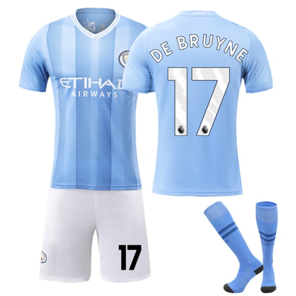 23 Manchester City Home No. 9 Haaland No. 17 De Bruyne Jalkapallovaatteet Lasten ja aikuisten puku 24