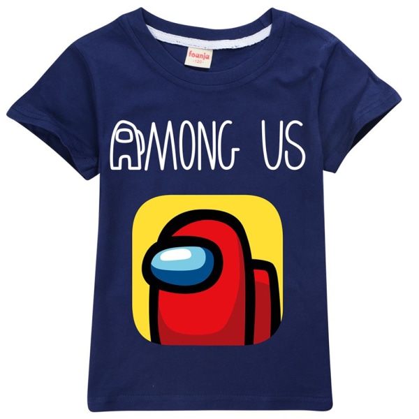 Blandt os Drenge Piger T-shirt Astronaut Game Tee Top Gave Navy Blue 120cm