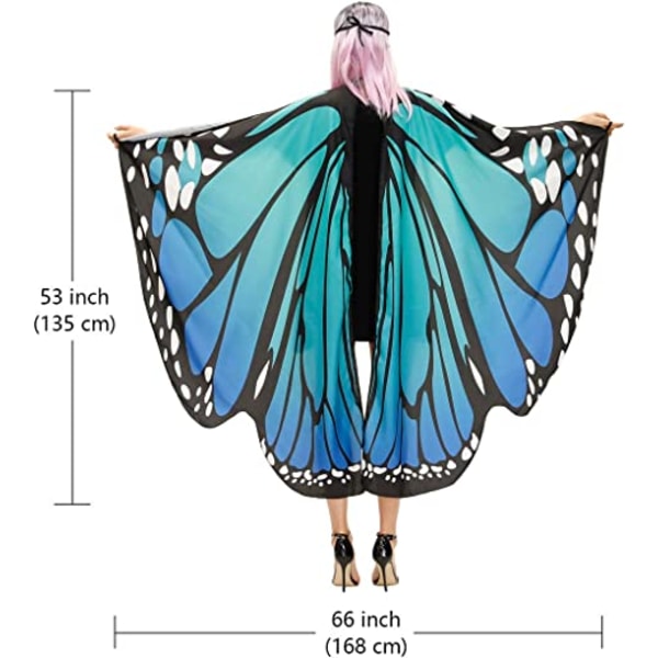 Butterfly Wings -asu aikuisille Halloween Butterfly Cape -asu W