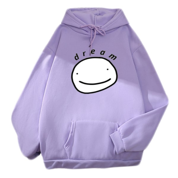 Miesten Naisten Smiley Print pitkähihainen rento huppari toppi purple-2 2XL