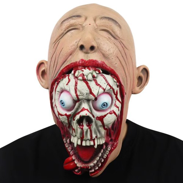 Halloween Bloody Zombie Horror Mask Cosplay Kostume Festindretning