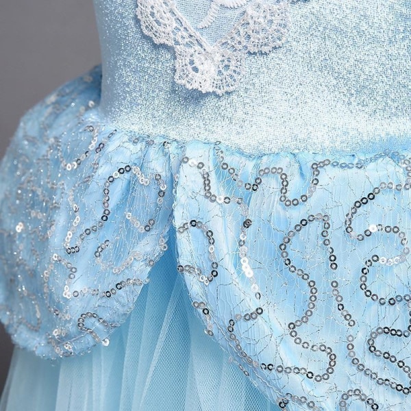Prinsessklänning Blå Frost Elsa Askungen blue 140
