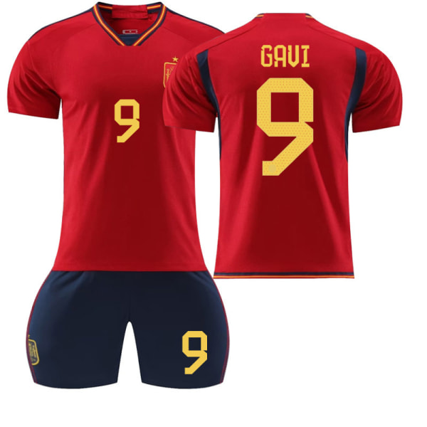 22 Spanien hjemmebanetrøje NR. 9 Gavi sweater #18