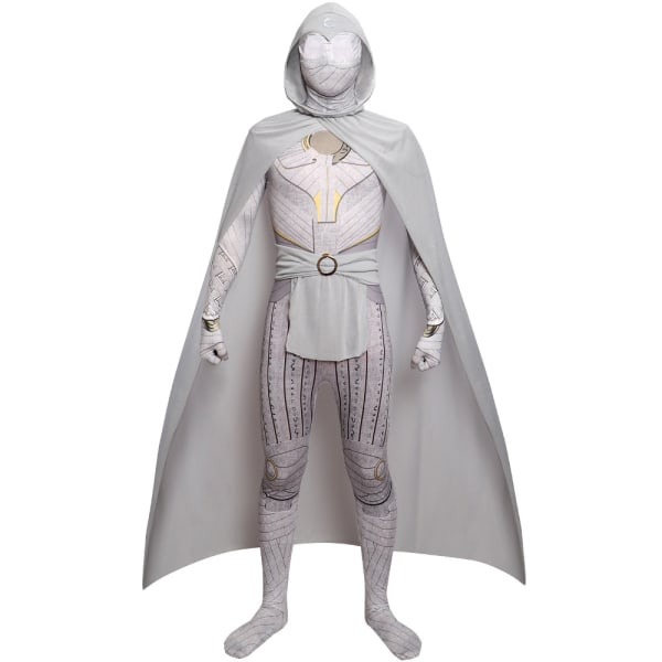 Moon Knight Costume Herr Jumpsuit + Kappa + Bälte + Huvudbonader Set 170cm
