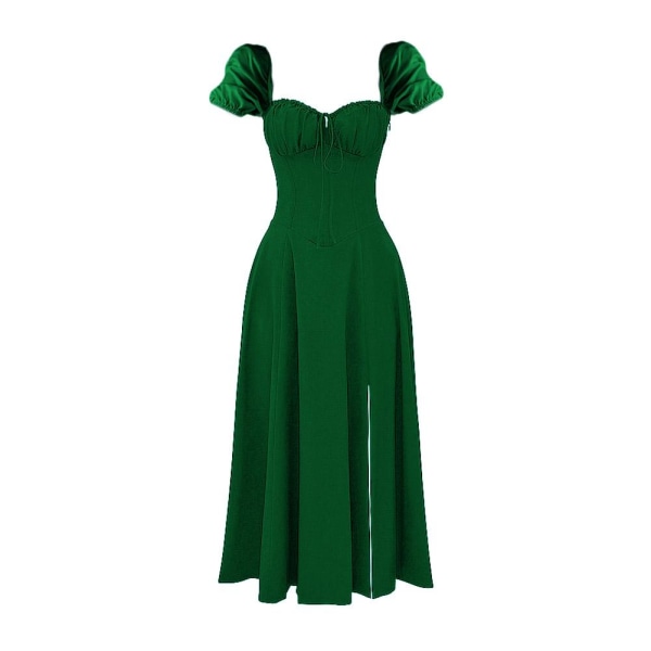 Kvinnlig klänning Pendlartemperament Färg Mode High-end Sling D Dark green M
