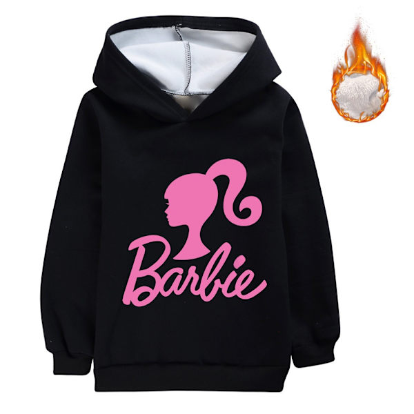 Drenge piger Barbie plys hættetrøje til børn Cosplay Sweatshirt black 130cm