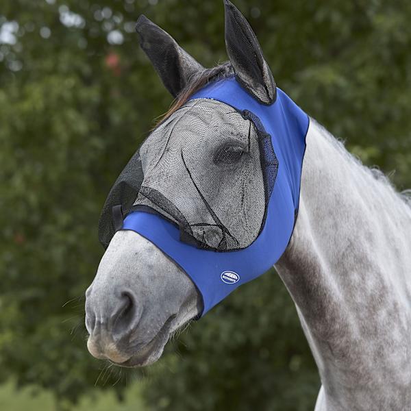 Weatherbeeta Deluxe Seahorse Stretch Heste Flue Maske med Ører F Blue Full