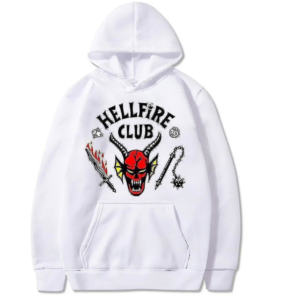 Things 4 The Hellfire Club hættetrøje Halloween kostume hættetrøje frakke Z White XL