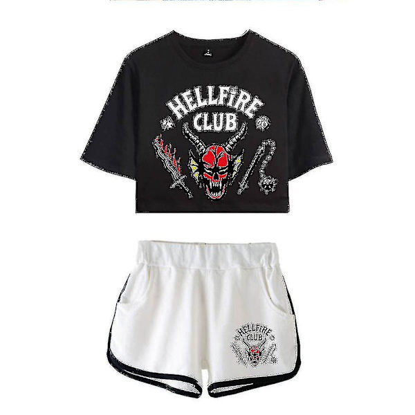 Stranger Things Sæson 4 Hellfire Club Crop Shorts Z W Color 1 XXL