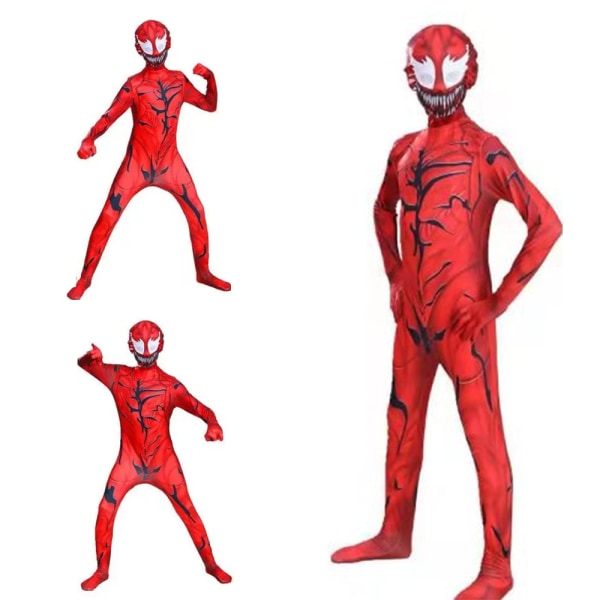 Lasten poikien Red Venom Cosplay -haalari Halloween-asu 7-9 vuotta 9-11 Years