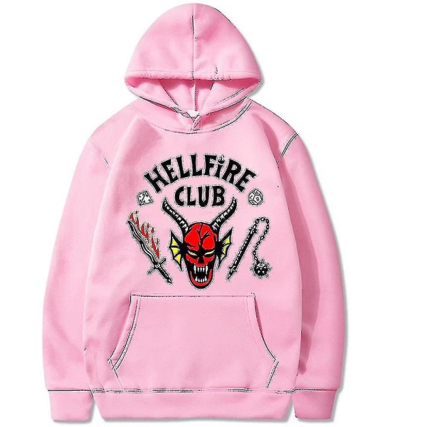 Things 4 The Hellfire Club Hoodie Halloween Costume Hoodie Coat Z Pink M