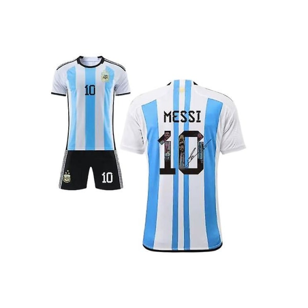 22-23 Argentina Three Stars Messi No.10 Fotbollströja T-shirt 130