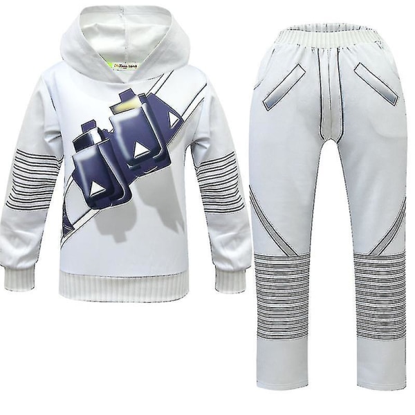 Marshmallow kostym Halloween festklänning Set Sweatshirt Byxor Huvudbonader Barn S