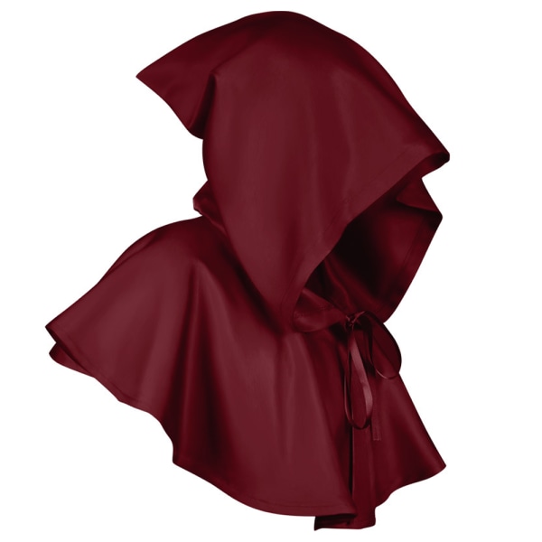 Halloween Cowl Hat Vintage medeltida Cowl Hat Cosplay kostym red