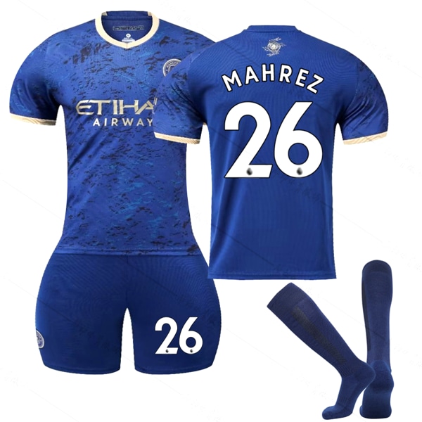 22/23 New Season Home Year of the Rabbit Edition Manchester City F.C. MAHREZ No. 26 Kids Jersey Pack Barn-24