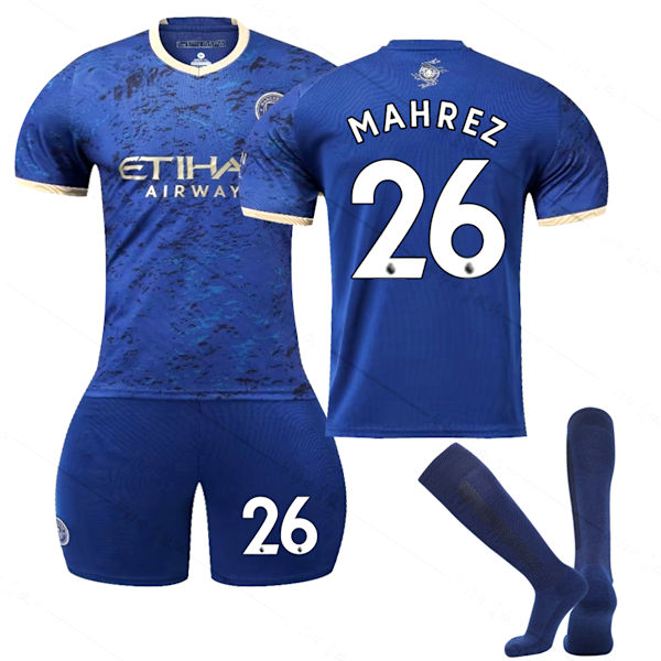 22/23 New Season Home Year of the Rabbit Edition Manchester City F.C. MAHREZ nr. 26 børnetrøjepakke Barn-22