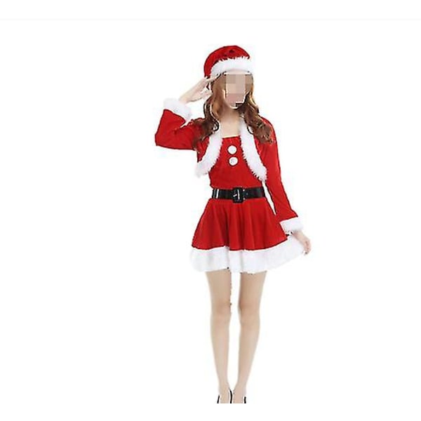 Joulun Cosplay Joulupukki Naisten puku mekko Cos Kaapu - punainen 3XL