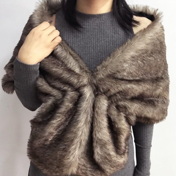 Faux Fur Shawl Plys Wrap Cape 01 01