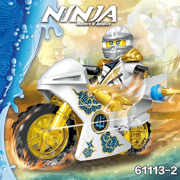 8stk Ninja Motorsykkelsett Minifigurer Ninja Minifigurer Blocks Leker