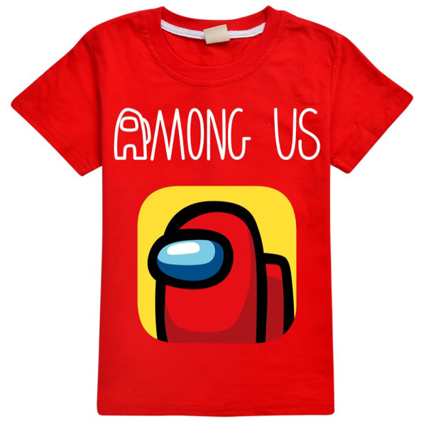 Blant oss Gutter Jenter T-skjorte Astronaut Game Tee Top Gave Red 100cm