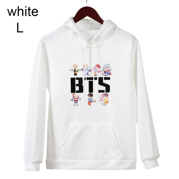 BTS Hættetrøjer Efterår Sweatshirts HVID white L