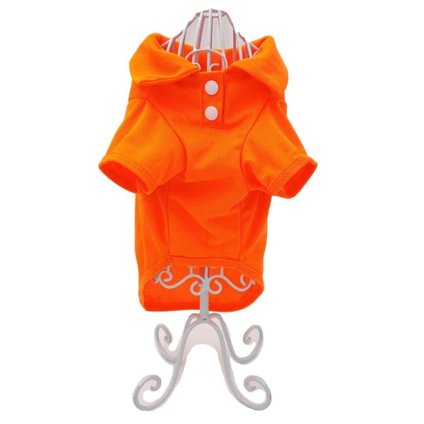 Sød Hunde Polo T-shirt Hvalpe Kattetøj Små kæledyrstøj sz S Længde - 12" orange xxs:length-8"