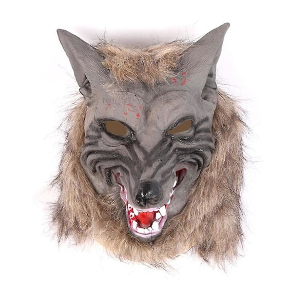 Kostymmask Wolf Mask Vuxna Halloween Party Cosply Wolf Werewolf Hovedbeklædning Kostym Maske Huvudbonader