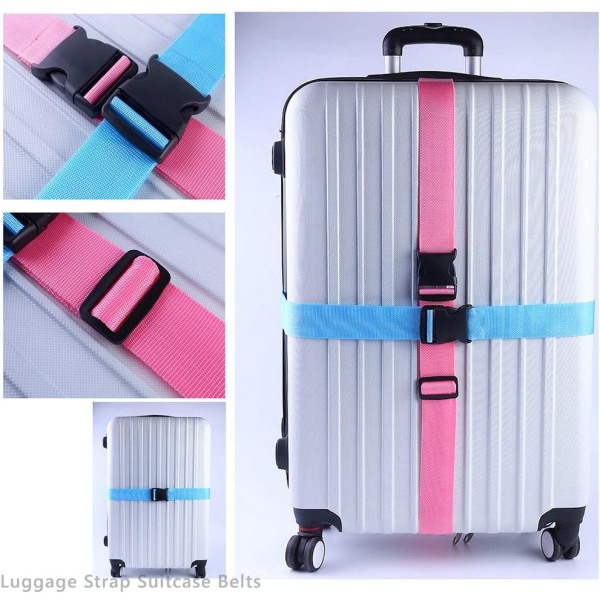 Bagagebælte 4-pak justerbar kuffert med rejsepakkebælte