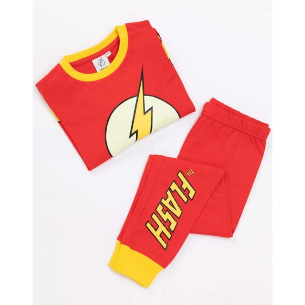 The Flash Childrens/Kids Logo Glow In The Dark Pyjamas Set 8-9 Y Red 8-9 Years