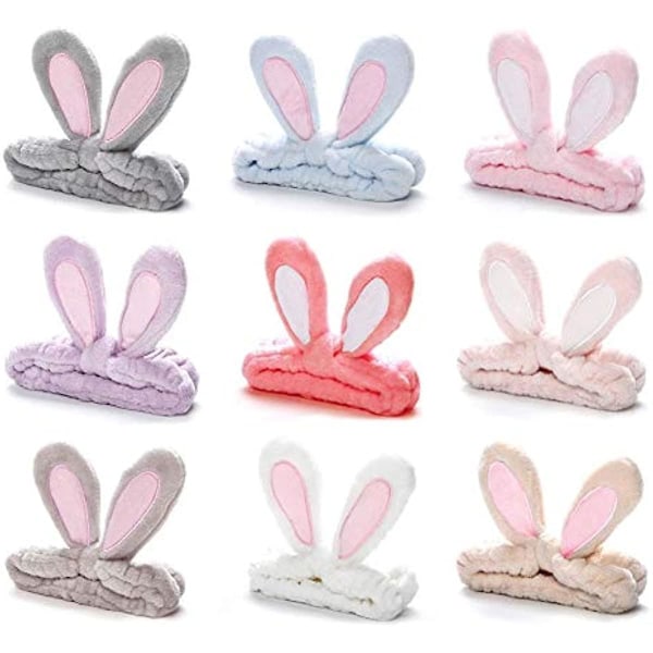 Kanin Bunny Ear Makeup Pandebånd Blødt hårbånd Coral Fleece Elastisk hår Scrunchy Dame Bruser Cosplay Bløde Katteører Fluffy