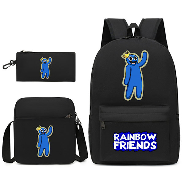 Rainbow Friends -reppu pojille ja tytöille Musta Kuva 5 Three piece set