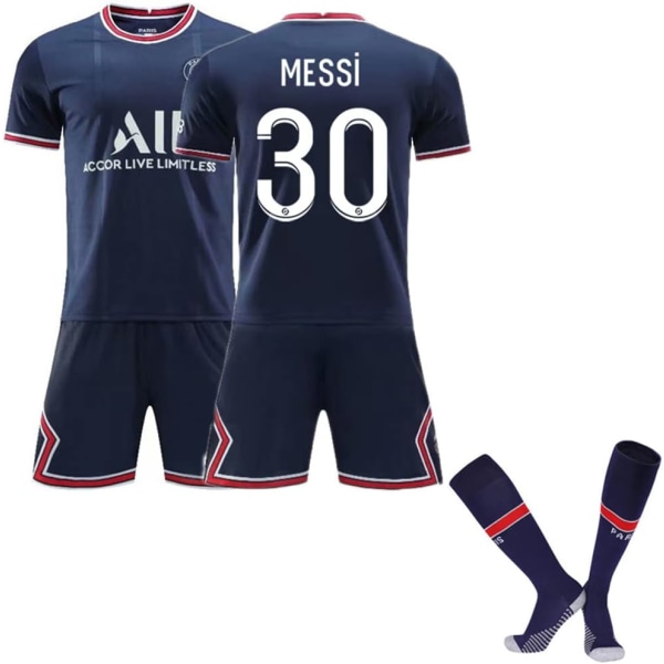 børns fodboldtrøje nr. 30 Messi nr. 7 Mbappé nr. Neymar 16-3XL C 10 20