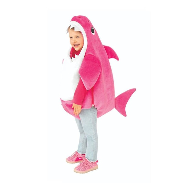 Djur Fisk Haj Dräkt Pojkar Flickor Halloween Cosplay Kostymer Barnfest Rollspel Låtsaslek Klä upp Dräkt Kostym Pink 110 ( 3-4 years)