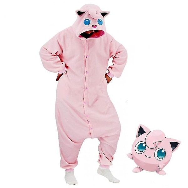 Jigglypuff Kostym Helkroppspyjamas Halloween Jul i ett stycke Kigurumi för män kvinnor XL