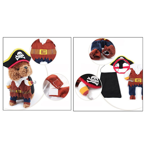 Hauska ja söpö lemmikkikoira-kissasetti, halloween joululomapuku Cosplay, plus hattu, (koko M)