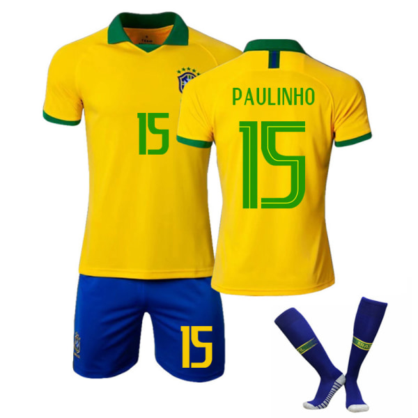 Barn/voksen 20 America Cup Brasil hjemme/bortesett NEYMAR JR-10 PAULINHO-15 24