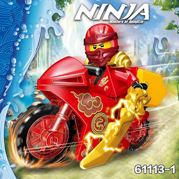 8stk Ninja Motorsykkelsett Minifigurer Ninja Minifigurer Blocks Leker