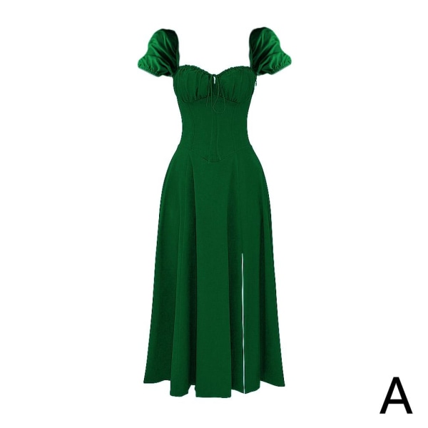 Kvinnlig klänning Pendlartemperament Färg Mode High-end Sling D Dark green XL