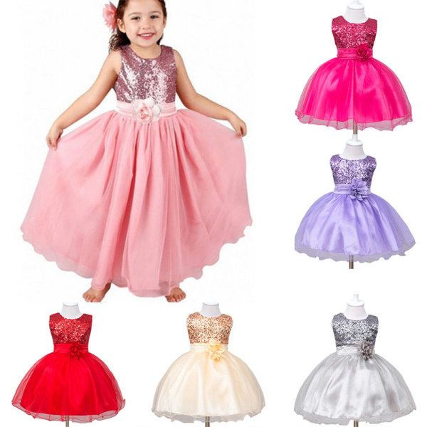 Jenter Barn Paljetter Prinsesse Lang Kjole Cosplay Festkostymer 1.130,- 2 140