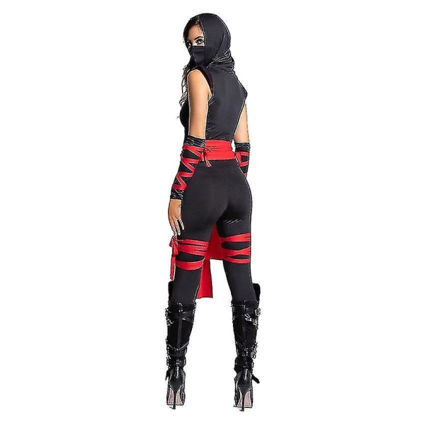 Sexiga Ninja-kostymer Japan Samurai Cosplay Anime Halloween-kostymer för kvinnor Vuxen Warrior One-piece Jumpsuits Karnevalsklänning M XL