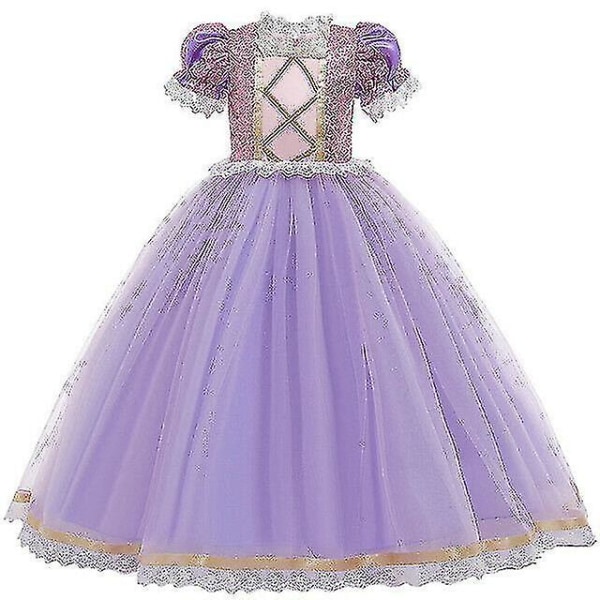 Barn Jenter Prinsesse kostyme Fairy Tale Dress Up Sofia Rapunzel Party 130cm