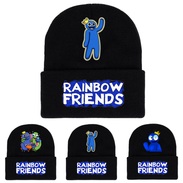 Rainbow Friends stickad mössa cap för pojkar, flickor, barn present C