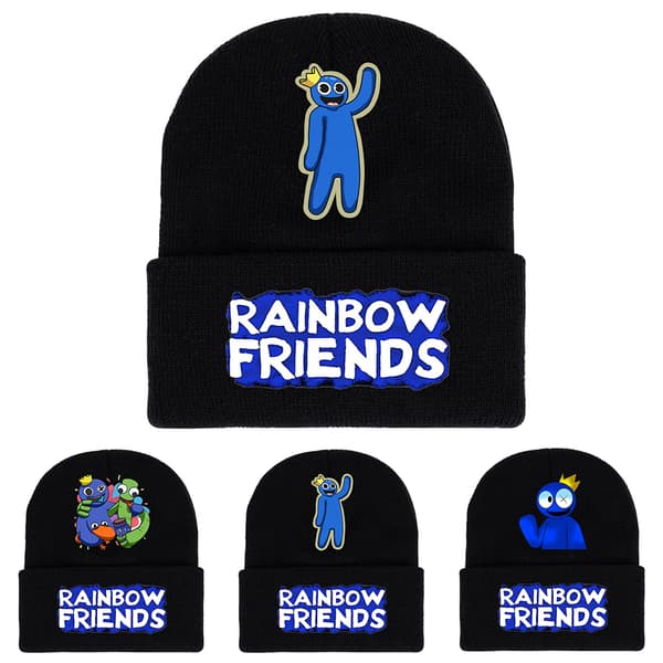 Rainbow Friends strikket lue hette for gutter, jenter, barn gave C