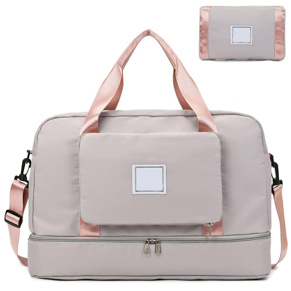 Sammenleggbar Weekendbag Vanntett Skulderveske Treningsveske Skulderveske Sportsbag Weekendbag Reisebag grå gray