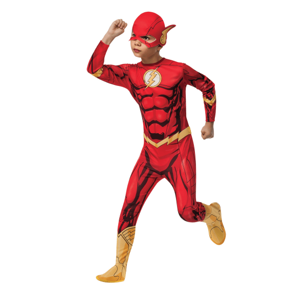 Flash kostume til børn/børn Rød/guld Red/Gold L