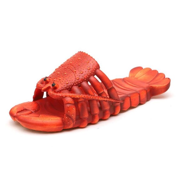 Cute Lobster Funny Slippers Beach Non Slip sommersandaler Dark Red 36-37