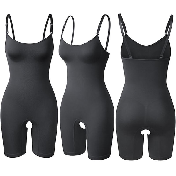 Body Shapewear Naisten koko vartalon muotoilija vatsan hallinta hoikentava tuppi Push Upin jälkeen reisi ohuempi vatsan muotoilija korsetti CMK Black L