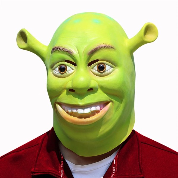 Festmaske Cosplay Realistisk Latex Shrek Mask Halloween Maske